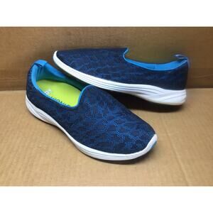 Vionic Hydra Slip On Sneakers  Electric Blue w/Black Lace Overlay 8 Wide
